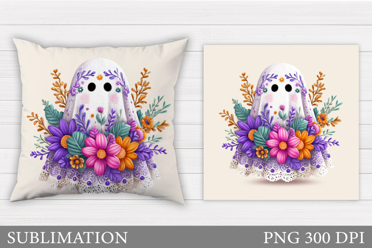 Halloween Ghost Pillow Design. Halloween Ghost Sublimation