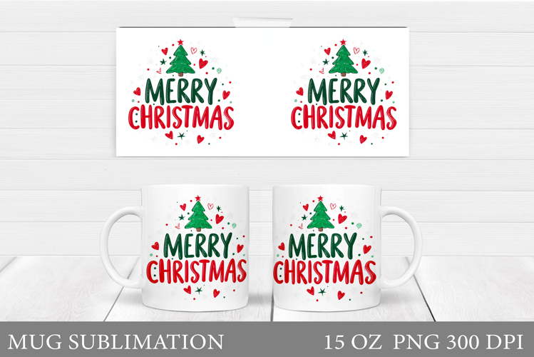 Christmas Tree Mug Design. Christmas Tree Sublimation