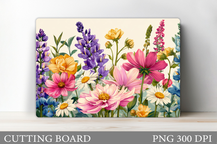 Flowers Cutting Board Sublimation. Wildflowers Cutting Board