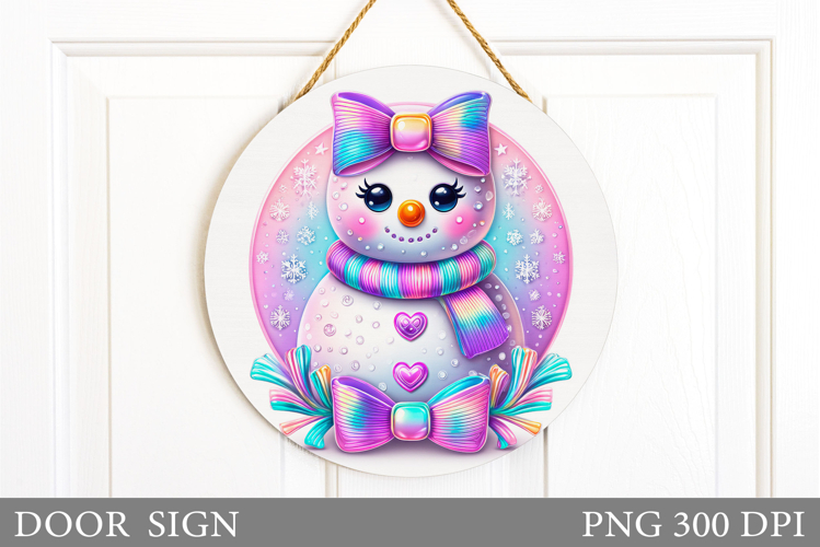 Christmas Snowman Door Sign. Christmas Door Sign Sublimation