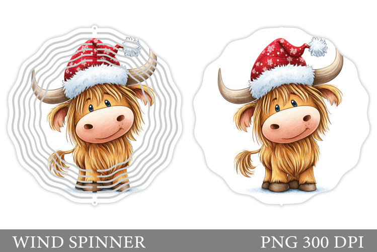Christmas Cow Wind Spinner. Christmas Wind Spinner Design