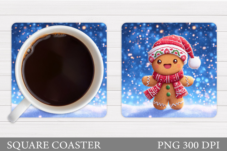 Gingerbread Coaster Design. Christmas Coaster Sublimation