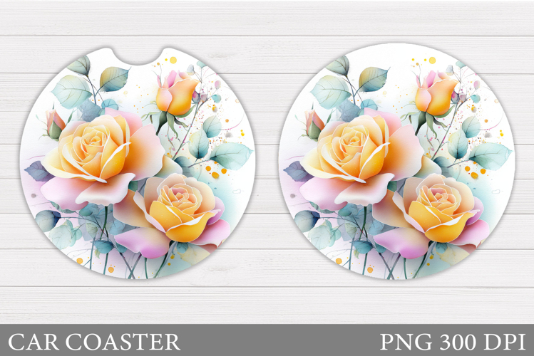 Roses Car Coaster. Rose Car Coaster Sublimation