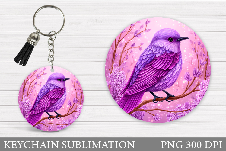 Bird Keychain Design. Cute Bird Sublimation