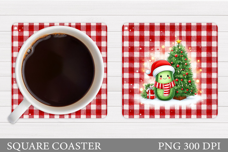 Christmas Pickle Coaster. Christmas Coaster Sublimation
