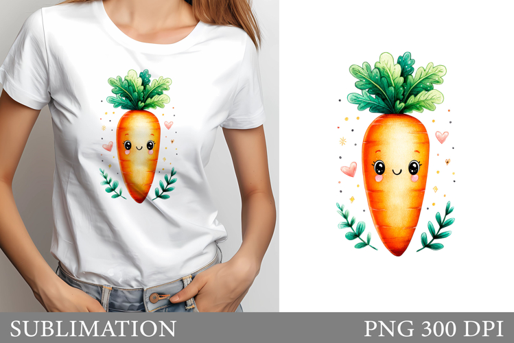 Cute Carrot Sublimation. Cute Carrot T-Shirt Design