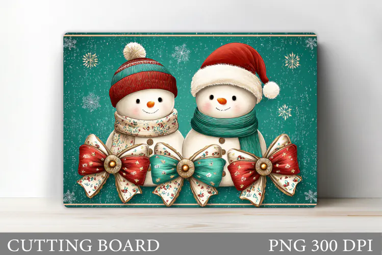 Snowman Cutting Board Design. Christmas Cutting Board