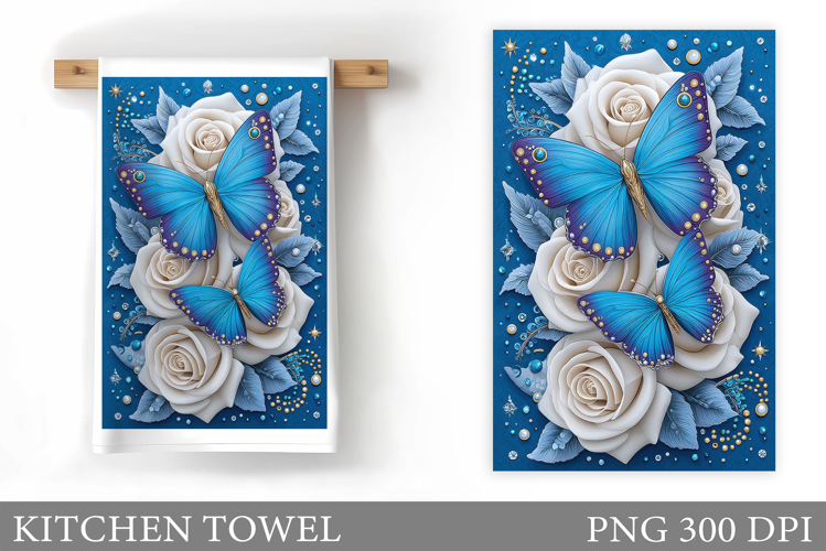 Butterfly Kitchen Towel Design. Butterfly Sublimation