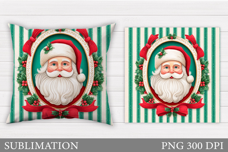 Santa Claus Pillow Design. Christmas Pillow Sublimation