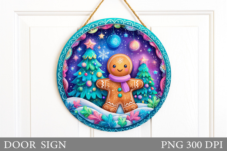 Gingerbread Door Sign Design. Christmas Door Sign