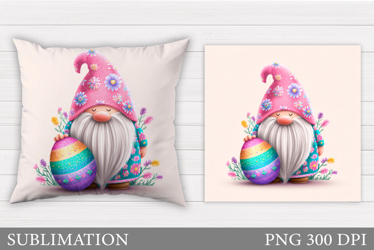 Easter Gnome Pillow Design. Easter Pillow Sublimation