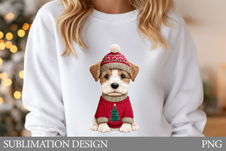 Christmas Dog T-Shirt Design. Christmas Sublimation