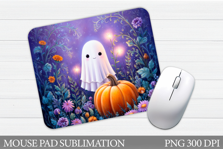 Cute Ghost Mouse Pad Design. Halloween Mouse Pad Sublimation