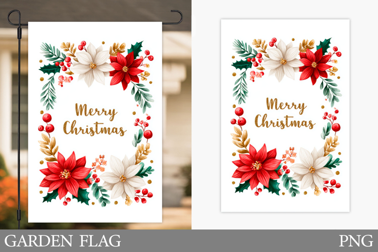 Merry Christmas Garden Flag. Christmas Garden Flag Design
