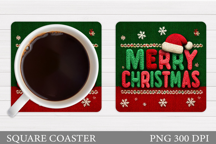 Merry Christmas Coaster. Christmas Coaster Design