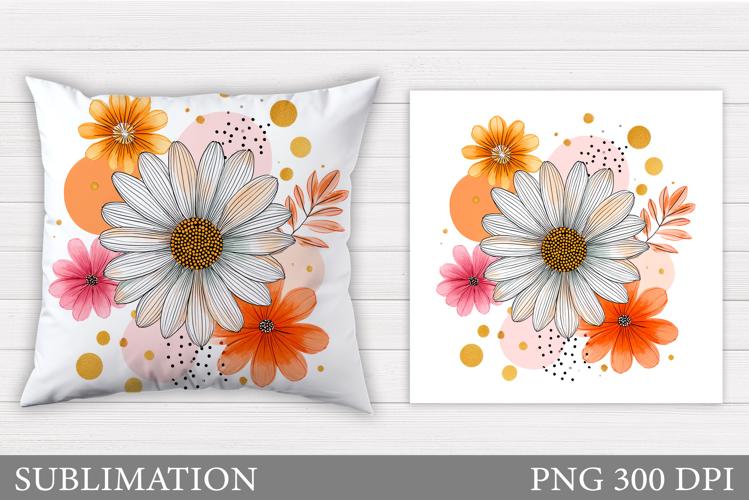 Flowers Pillow Sublimation. Floral Pillow Design