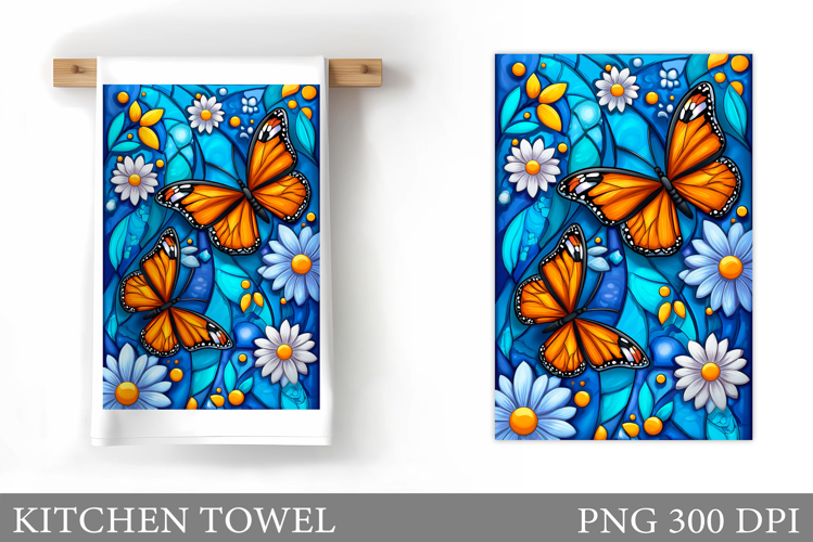 Butterflies Kitchen Towel. Butterflies Sublimation