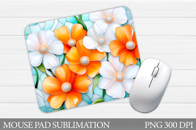 Flowers Mouse Pad Sublimation. Floral Mouse Pad Design
