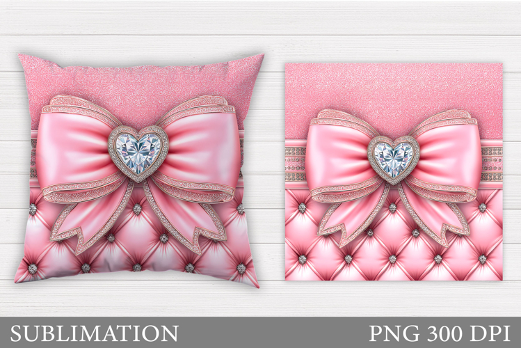 Pink Bow Pillow Design. Pink Bow Sublimation