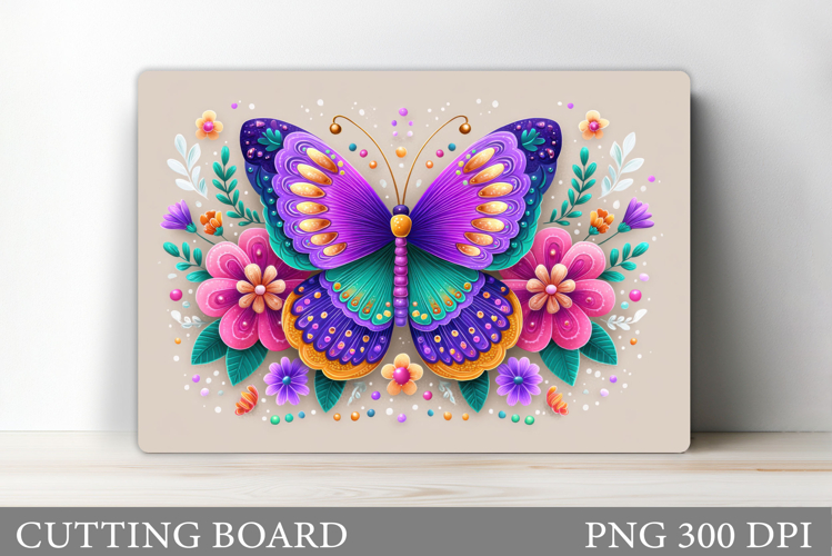 Butterfly Cutting Board. Flowers Cutting Board Sublimation