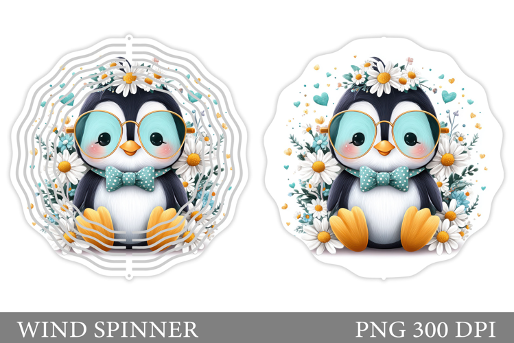 Cute Penguin Wind Spinner Design. Cute Penguin Sublimation