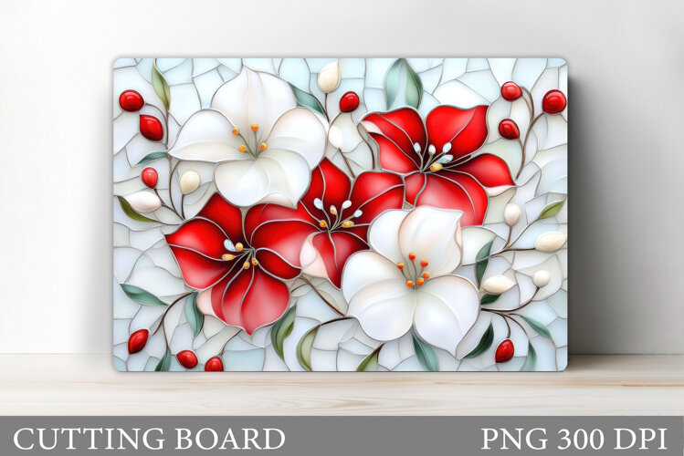 Flowers Cutting Board. Floral Cutting Board Sublimation example image 1