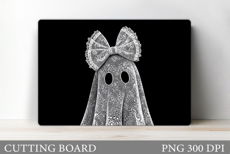 Ghost Cutting Board Sublimation. Halloween Cutting Board example image 1