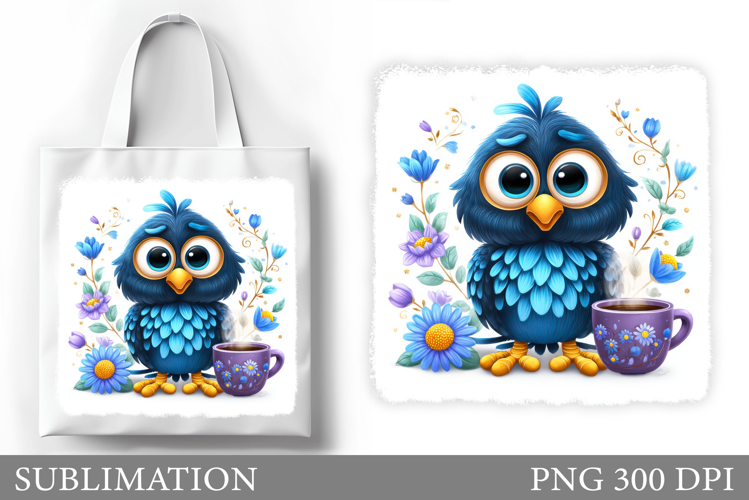 Cute Bird Tote Bag Design. Cute Bird Sublimation