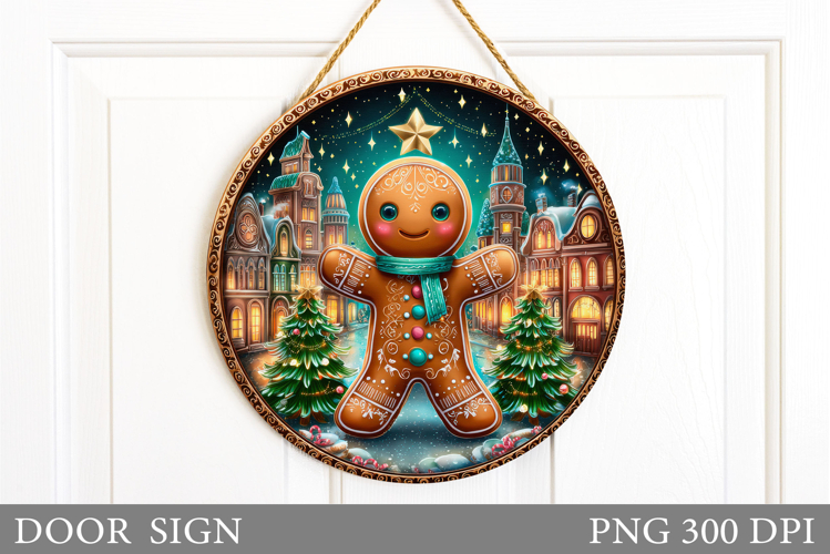 Gingerbread Door Sign Design. Christmas Door Sign