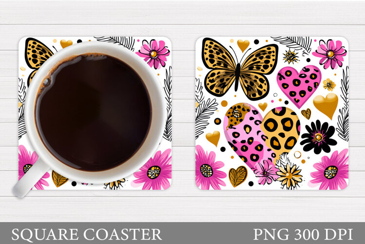 Butterfly Coaster Design. Butterfly Sublimation example image 1