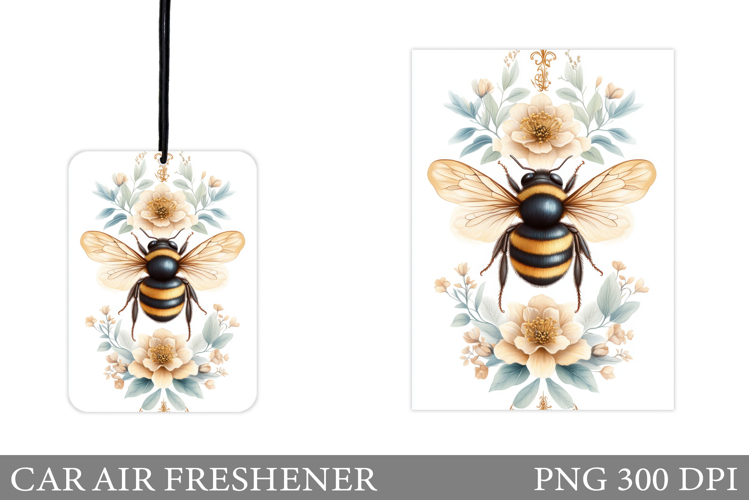 Bee Car Air Freshener Design. Bee Sublimation