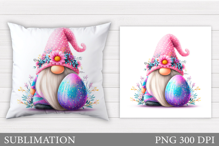 Easter Gnome Pillow Design. Easter Pillow Sublimation