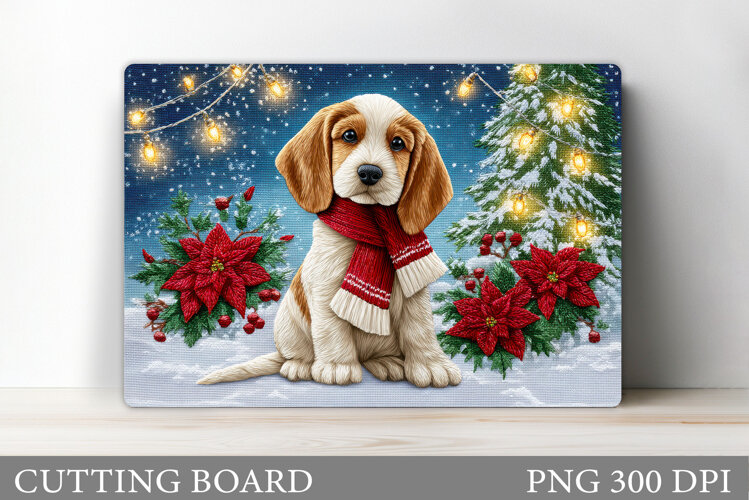 Christmas Dog Cutting Board. Christmas Cutting Board Design example image 1