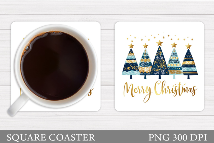 Christmas Tree Coaster Sublimation. Christmas Coaster Design