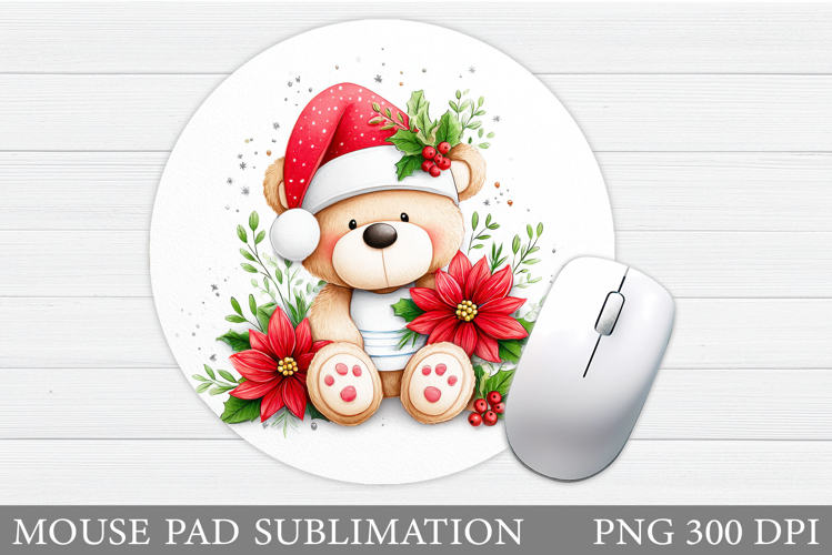 Christmas Bear Mouse Pad. Christmas Mouse Pad Design