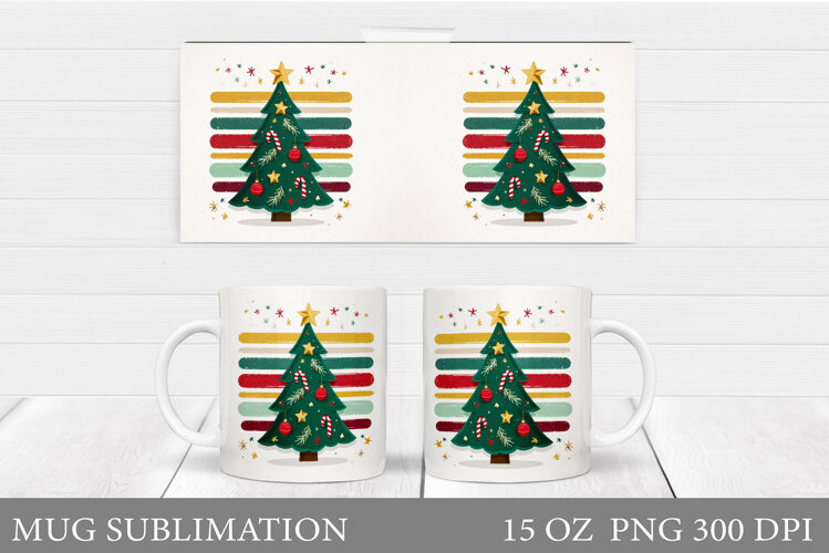 Christmas Tree Mug Design. Christmas Mug Sublimation example image 1