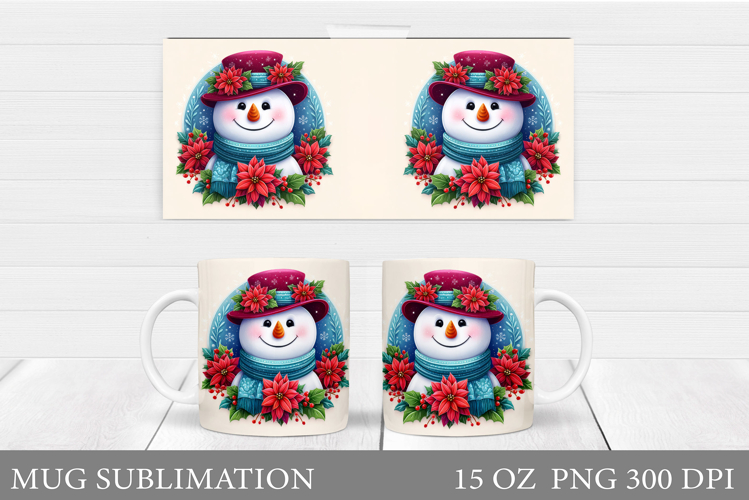 Christmas Snowman Mug Design. Christmas Mug Sublimation