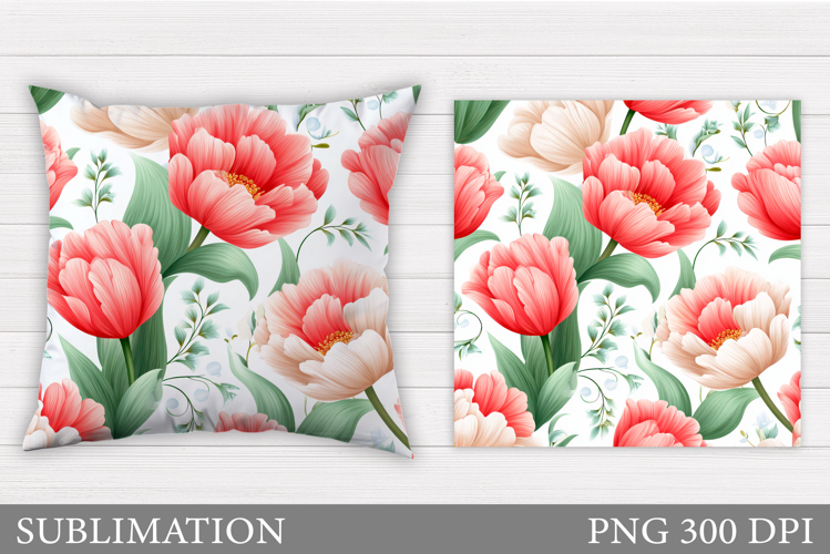 Flowers Pillow Sublimation. Floral Pillow Design