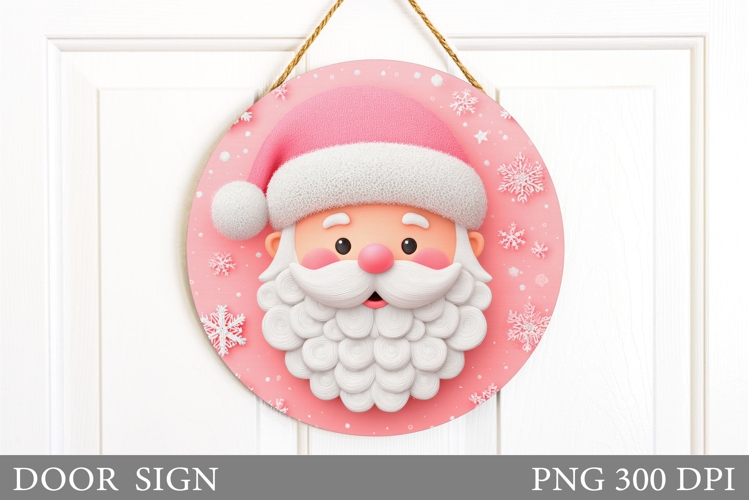 Cute Santa Claus Door Sign. Christmas Door Sign Sublimation