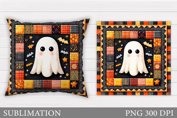 Cute Ghost Pillow Design. Halloween Pillow Sublimation