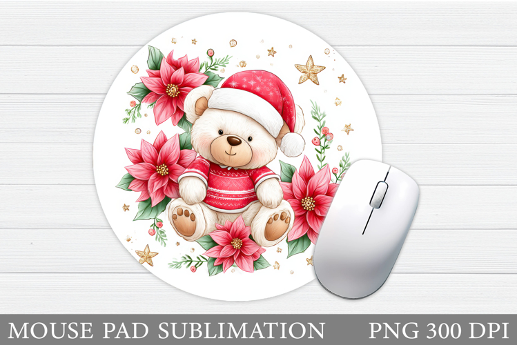 Christmas Bear Mouse Pad. Christmas Mouse Pad Design