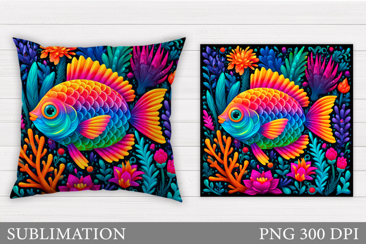 Fish Pillow Sublimation. Fish Sublimation