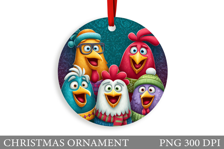Chicken Christmas Ornament. Christmas Ornament Sublimation