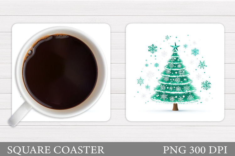 Christmas Tree Coaster Design. Christmas Coaster Sublimation
