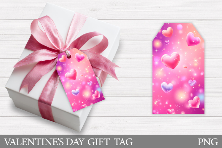 Hearts Gift Tag Printable. Valentines Gift Tag Design