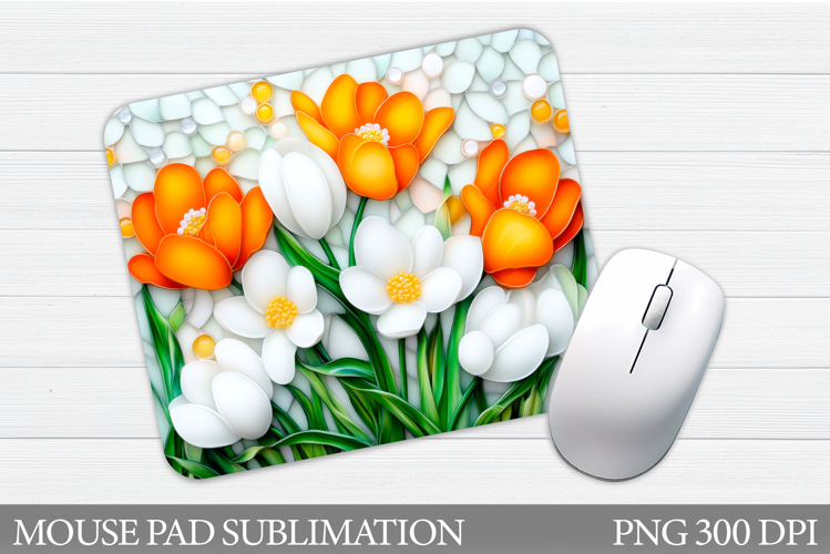 Flowers Mouse Pad Sublimation. Floral Mouse Pad Design
