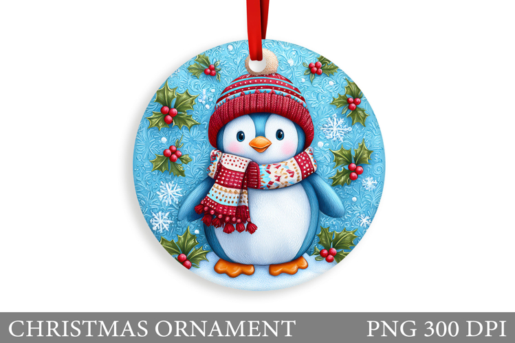 Cute Penguin Christmas Ornament. Christmas Ornament Design