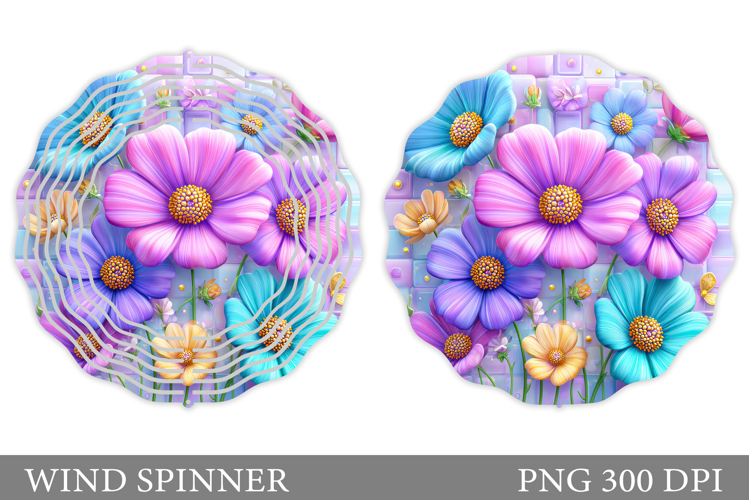 Wildflowers Wind Spinner. Floral Wind Spinner Sublimation