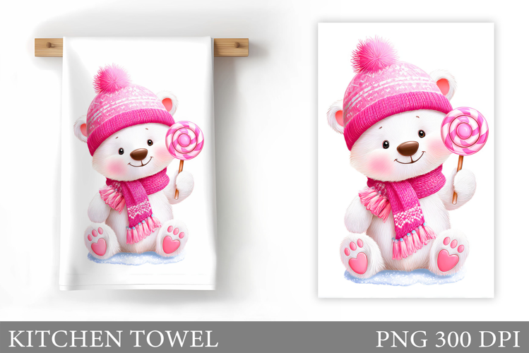 Valentines Bear Kitchen Towel. Valentines Kitchen Towel