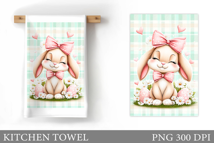 Easter Bunny Kitchen Towel . Easter Kitchen Towel Design